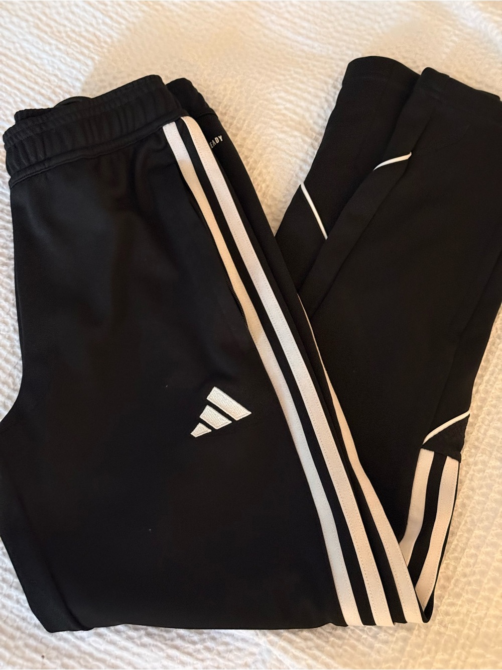 adidas Black track pants with White Triple Stripes